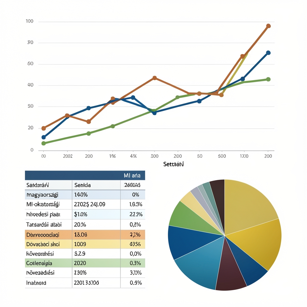 Infografika: magyarországi MI-oktatási piac növekedési trendjei, grafikonokkal és statisztikákkal illusztrálva